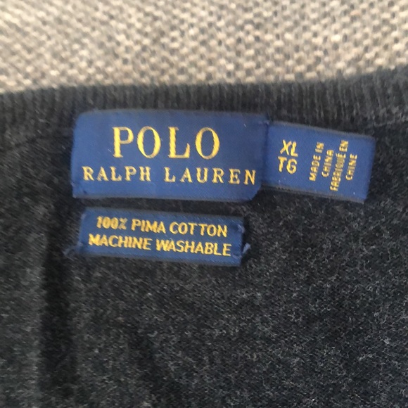 Polo Ralph Lauren lovely charcoal V neck sweater. Lightly worn.. - Picture 2 of 2